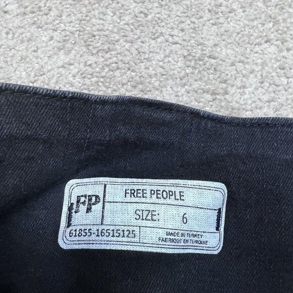 Free People Skirt Women’s Black Denim Drawstring Size 6 - Picture 10 of 11